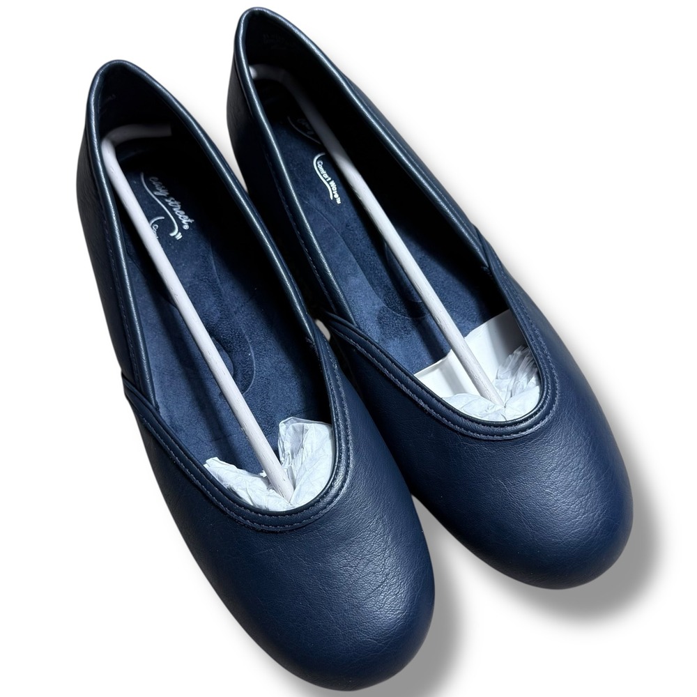 Easy Street Comfort Wave Navy Blue Ballet Flats Womens Size 8.5 N Narrow - Picture 11 of 11
